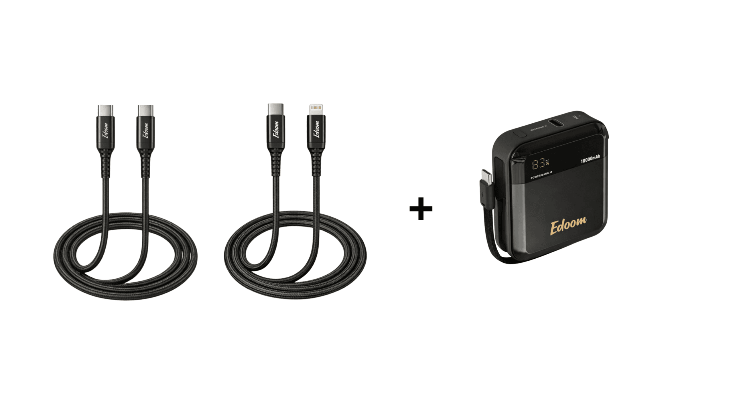 + (1) ايدوم بطارية بقوة 10 الف + 2 كيابل ايدوم من اختيارك - الصورة 1