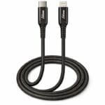 ايدوم كيبل شحن سريع تايب سي الى لايتنج قماش بقوة 60 واط وبطول 2م - اسود