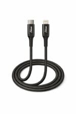 ايدوم كيبل شحن سريع تايب سي الى لايتنج قماش بقوة 60 واط وبطول 2م - اسود