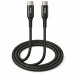 ايدوم كيبل شحن سريع تايب سي الى تايب سي قماش بقوة 60 واط وبطول 2م - اسود