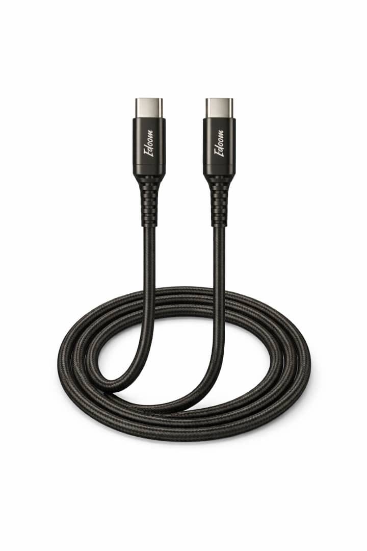 WhatsApp Image 2026-01-19 at 7.14.14 PM (3) ايدوم كيبل شحن سريع تايب سي الى تايب سي قماش بقوة 60 واط وبطول 2م - اسود - الصورة 1