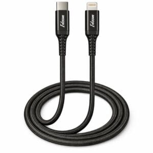 ايدوم كيبل شحن سريع تايب سي الى لايتنج قماش بقوة 60 واط وبطول 2م - اسود