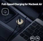 ⁦جودا سوبر مني شاحن سيارة منفذ تايب سي بقوة 30 واط - اسود⁩ - الصورة ⁦3⁩