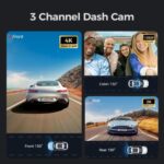 ⁦داش كام 3 كاميرات أمامي وخلفي وداخلي من شركة ازدوم موديل M550 MAX AZDOME⁩ - الصورة ⁦2⁩