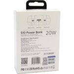 ⁦زندور بطارية متنقلة بسعة 10000 ملي امبير بمنفذين تايب سي ومنفذ يو اس بي - فضي⁩ - الصورة ⁦3⁩