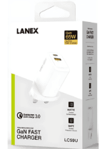 ⁦لانيكس شاحن جداري بمنفذ تايب سي ومنفذ يو اس بي وبقوة 65 واط⁩ - الصورة ⁦6⁩