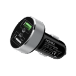 موماكس شاحن سيارة بمنفذين يو اس بي وبقوة 30وات - اسود